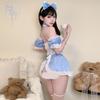 Sexy Bow Blue and White Maid Tube Top Showing Big Buttocks Cute Maid Uniform Pure Desire Suit