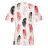Womens Summer Tops Casual V Neck Flower Print Short Sleeve  Basic T-Shirt