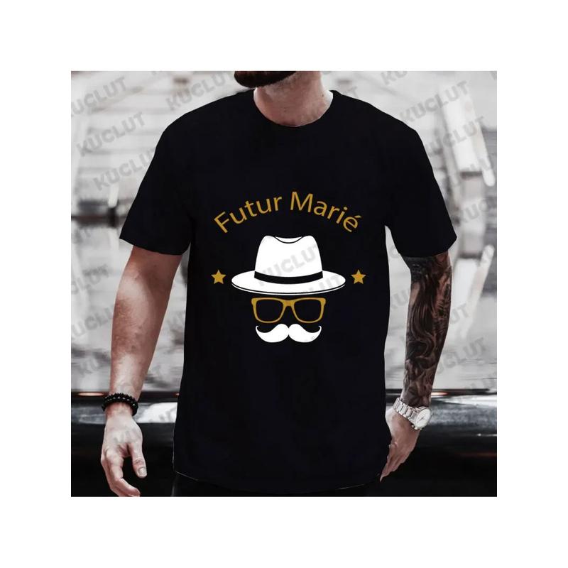 French Men Single Farewell Bachelor Stagparty Tees Future Team Groom Squad Evg Tops Groomsman Wedding Party T Shirt Short Sleeve