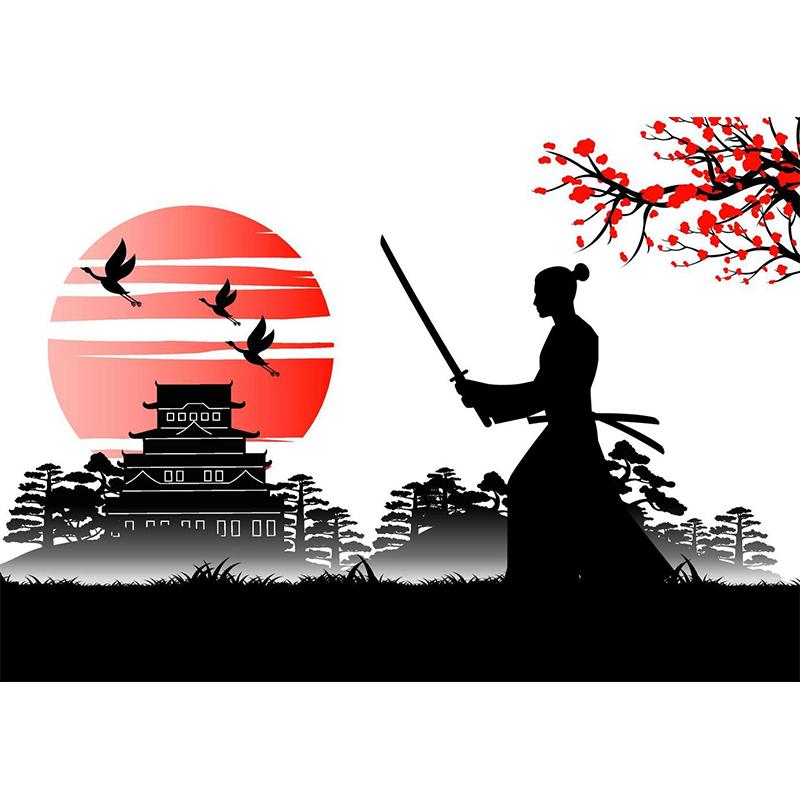 

T367 # для японского искусства с древним дизайном самурайской наклейки на автомобиль, виниловая наклейка, водонепроницаемые украшения, автомобильные наклейки D-15cm-Longest Side