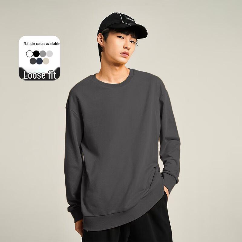 

VUUG Men s Solid Color Round Neck Long Sleeve Sweatshirt 4XL