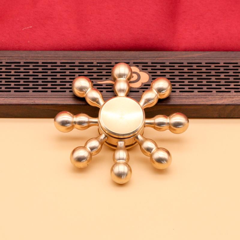 

Латунное вращающееся сферическое украшение в виде игральной кости - Креативный шестигранный Вэньвань для удачи, мира и радости