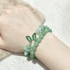 Set di 2 Braccialetti con Perline in Pietra Naturale a Forma di Farfalla, Catena da Polso a Strati, Gioiello Regalo per Donna