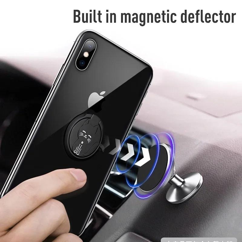 Niedlicher Cartoon Katze Handy Fingerringhalter Runde Halterung Telefonständer für IPhone 15 Samsung Huawei Xiaomi Handyzubehör