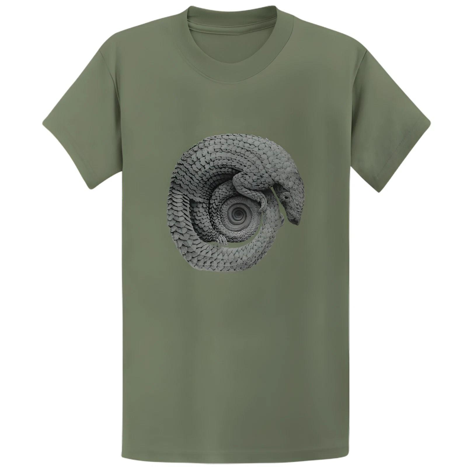 Gildan 5000 Pangolin Optical Illusion T-Shirt Printed Graphic Tee XL