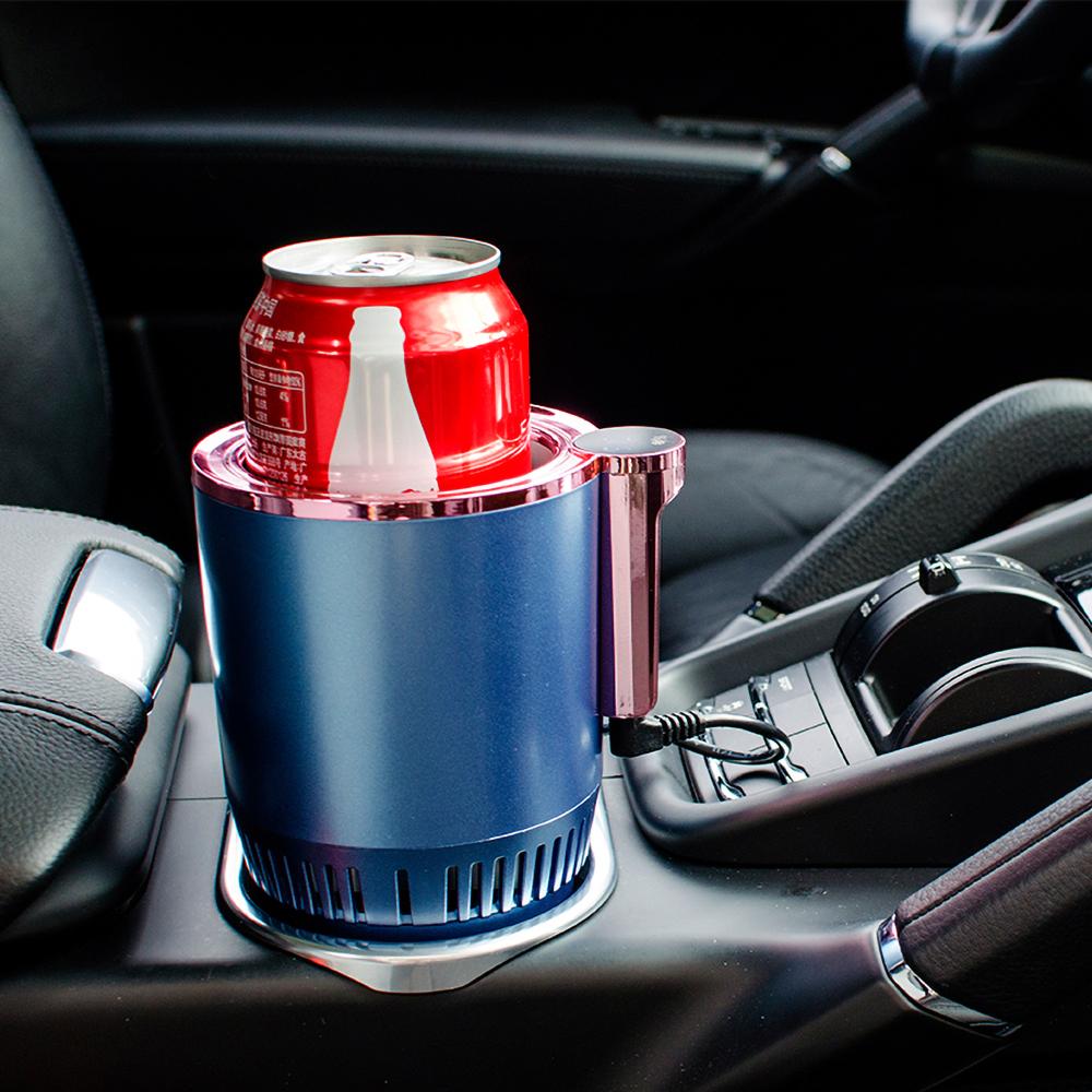 2-in-1 Smart Car Cup Cooler & Warmer - 12V Heated/Cooling Cup Holder With Digital Display For Drinks (Black)