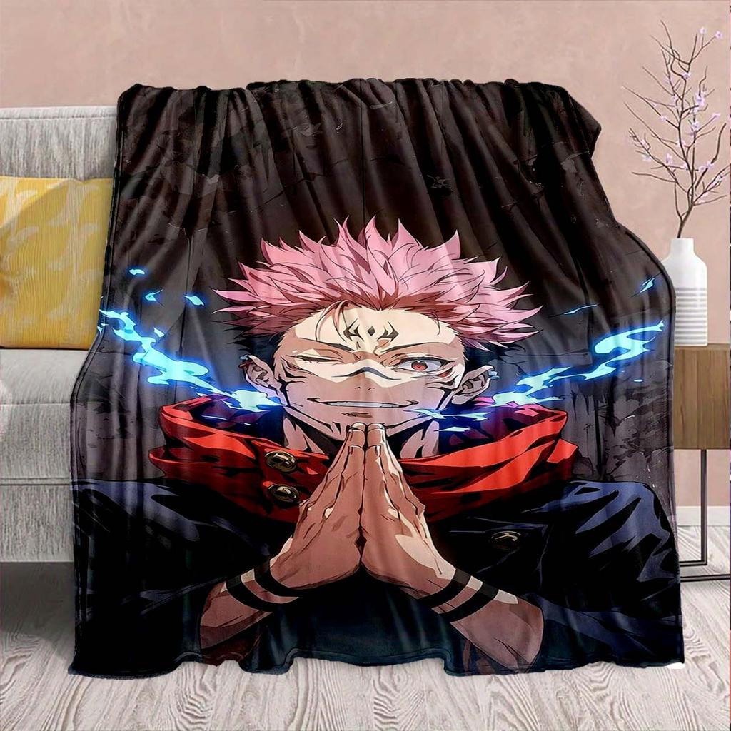 Jujutsu Kaisen Anime Flannel Blanket Soft Warm Throw Lightweight Plush Sofa Bed Decor