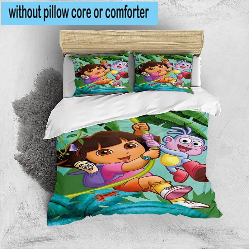 3PCS The Explorer Do-ra Adventure 3pcs Bedding,Including 3PCS Duvet Cover And 2pcs Pillowcases Perfect for Christmas,Ideal for Bedroom, Dormitory