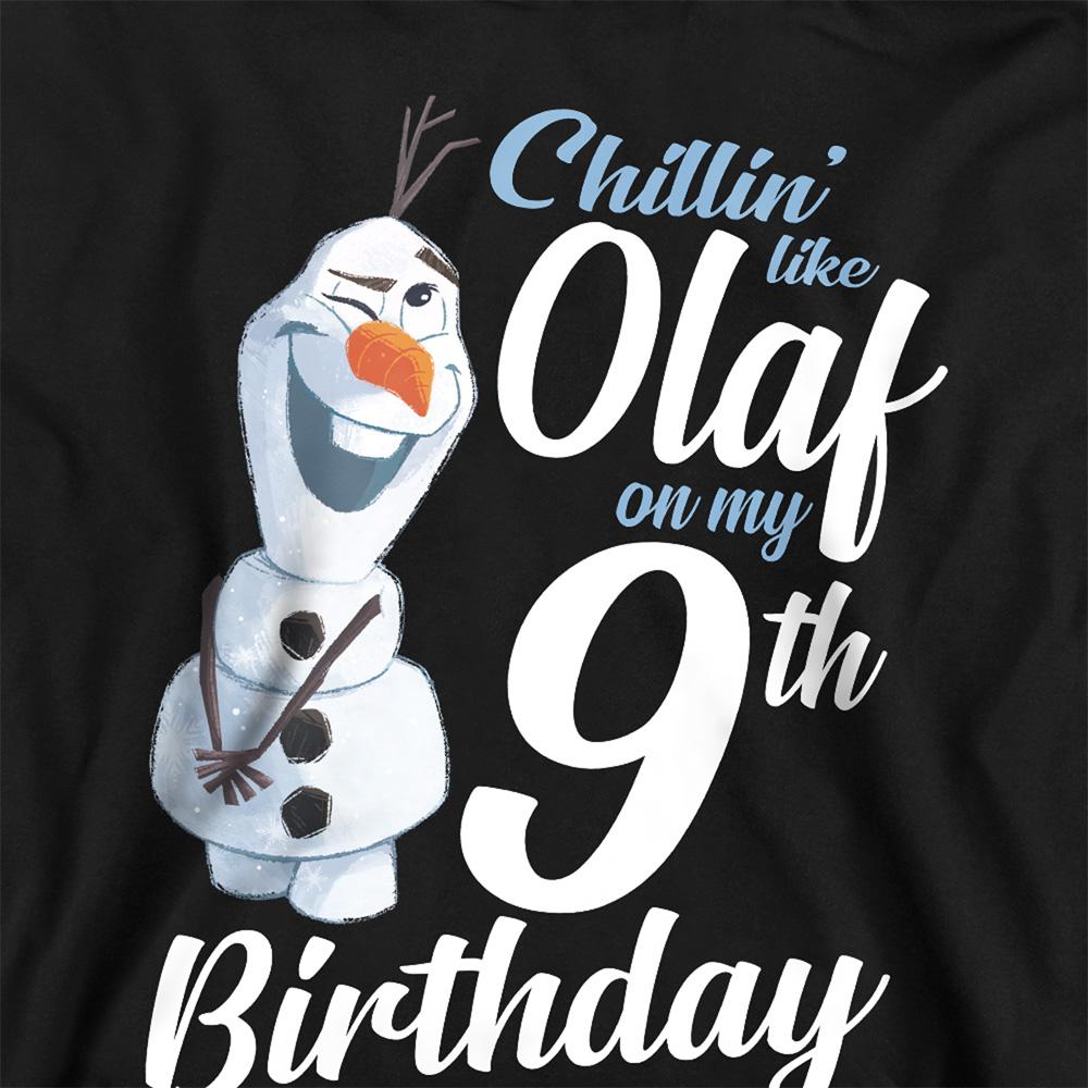 Frozen Childrens/Kids Chillin Like Olaf Heather 9th Birthday Pullover Hoodie