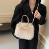 Yogodlns Moda Inverno Borse a Tracolla in Pelliccia Sintetica per Regalo da Donna, Borsa a Spalla Decorata con Catena di Perle, Borse da Donna Borsa Top-handel