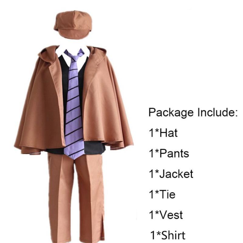 Bungo Anime Stray Dogs Ranpo Edogawa Cosplay Costume Detective Uniform Jacket