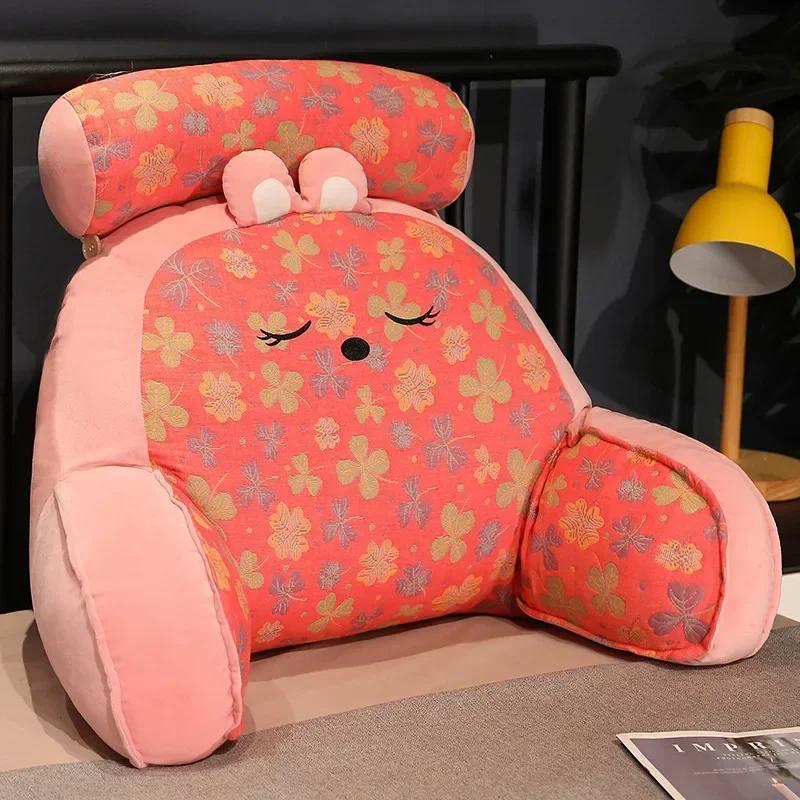 Three Layer Cotton Yarn Cartoon Backrest Detachable Soft Pregnant Women's Rest Pillows Multifunctional Reading Sofa Backrest