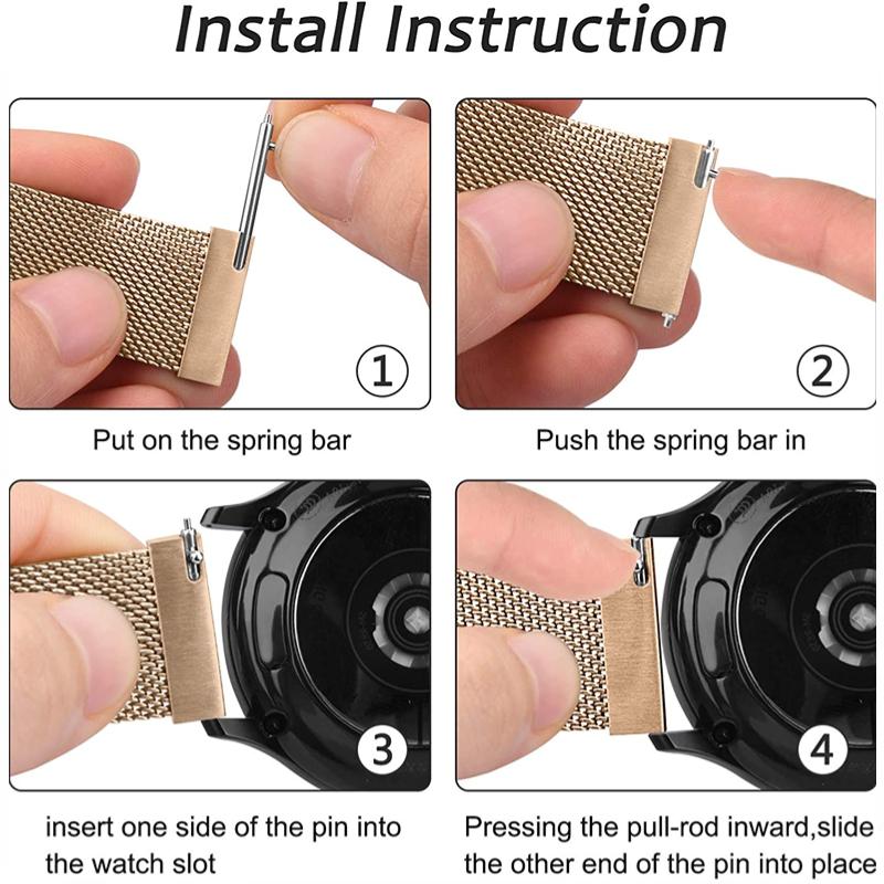 22mm 20mm Milanese Loop Strap For Amazfit Active 2 GTS/GTR 4 Samsung Watch7/6/5/4 Metal Bracelet Huawei Watch GT5-4-3-2 Pro Band