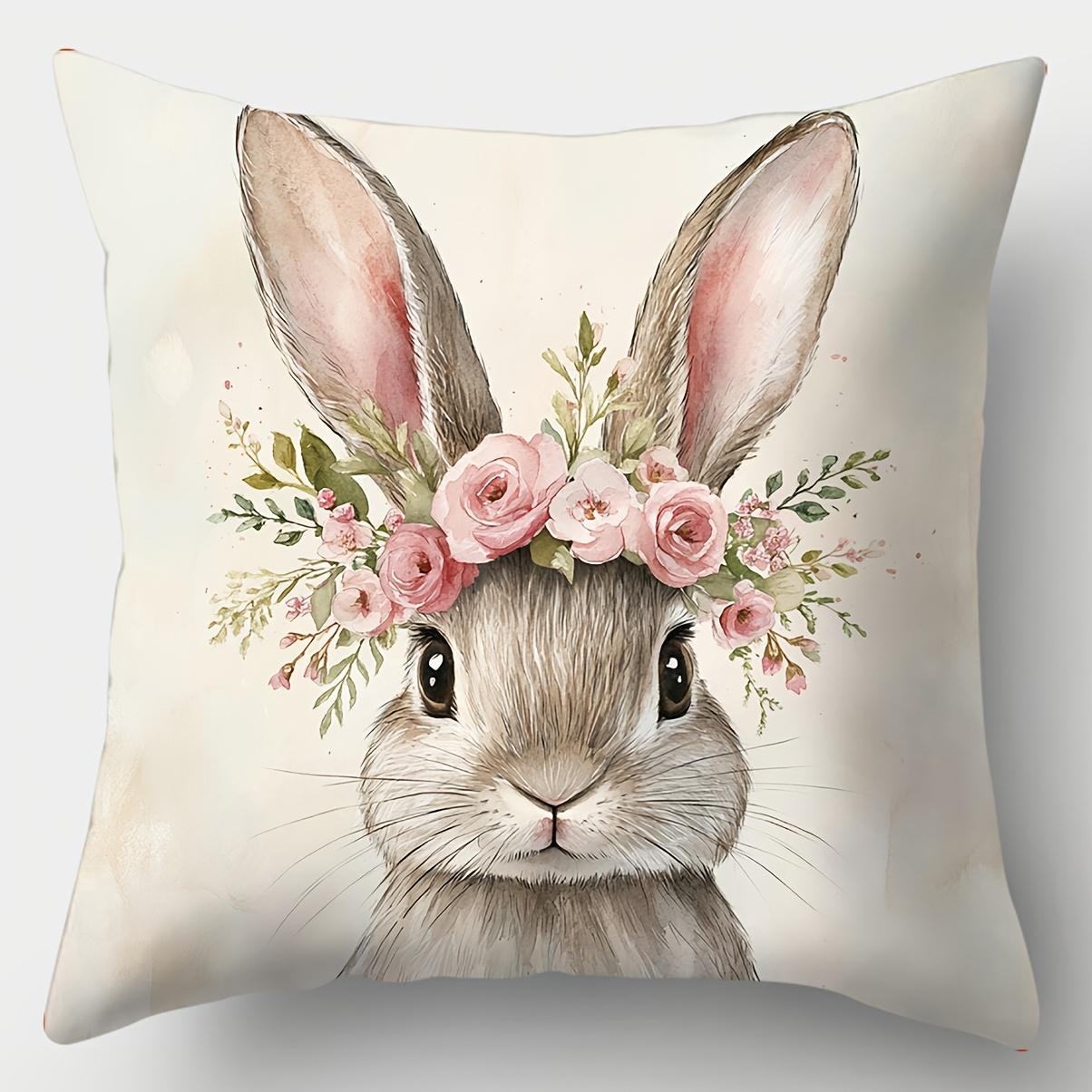 

Наволочки с пасхальным кроликом, квадратные, милые, с принтом, на молнии, для украшения гостиной, дивана, спальни 12x12Inch