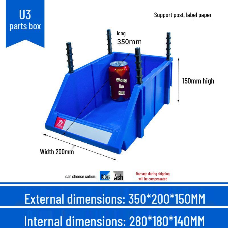 Angled Entry Heavy-Duty Plastic Storage and Organizer Box for Components and Hardware