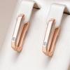 Fashion Glossy  Rose Gold Square Hoop Earrings For Women Natural Zircon Accessories High Quality Daily Fine Jewelry
