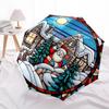 1pc Sonic the Hedgehog Automatic Opening Folding Umbrella with 8-Bone Iron Frame, Portable for Outdoor Use, Travel, Daily Life, and Gifts for Fans.G01