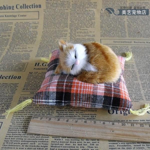 Mini Lovely Simulation Kittens Cats Plush Toy Sleeping Cats Toy Kids Appease Doll Birthday Gift Doll Christmas Gifts