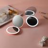 Compact Rechargeable Cosmetic Bag with LED and Foldable Handheld Makeup Mirror for Female Students