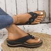 Fashion Fashion Flower Decor Wedge Flip Flops Women 2025 Summer Clip Toe Beach Slippers Woman Comfortable Non Slip Casual Slides Sandals