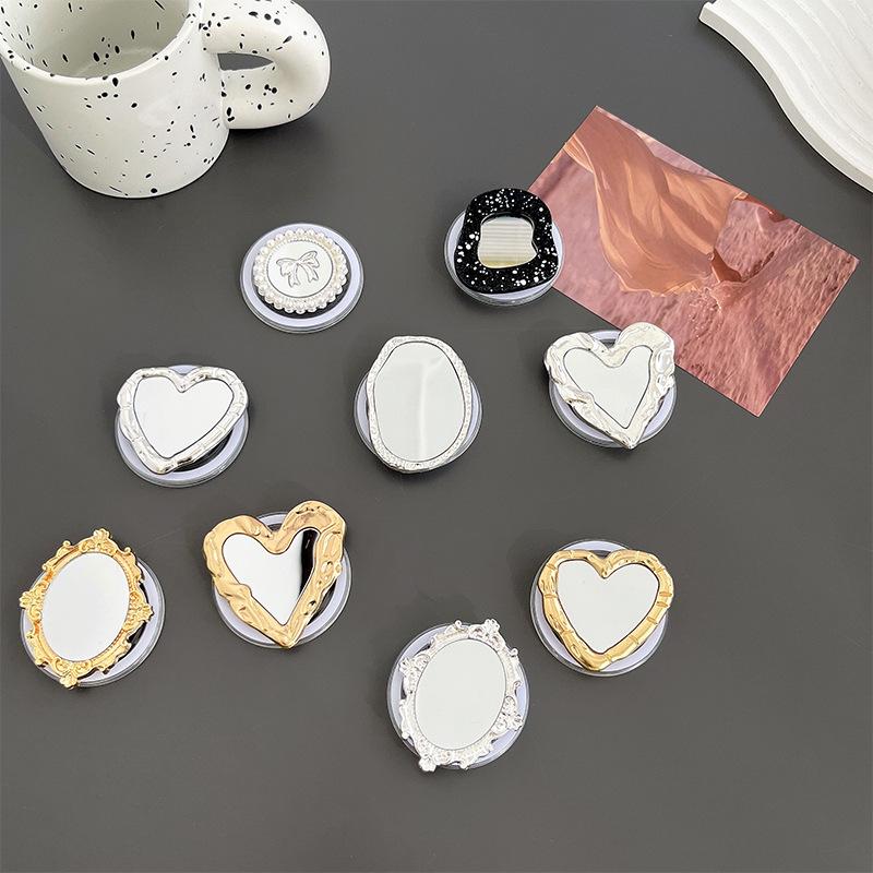 Electroplated Metal Pattern Mirror, Mobile Phone Airbag Bracket, Magnetic Suction Removable Love Bow, Desktop Watching Drama Chasing Drama