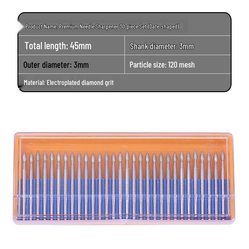 30-teiliges Diamant-Schleifkopf-Set für Jade-Schnitzerei