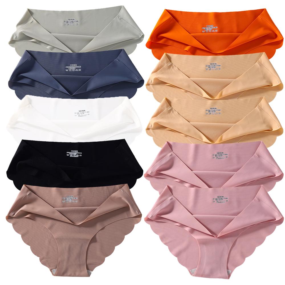 Seamless Silk Panties Women Underwear Sexy Female Underpants Briefs Woman Lingerie Underwear Ice Silk 10 Pcs/Set