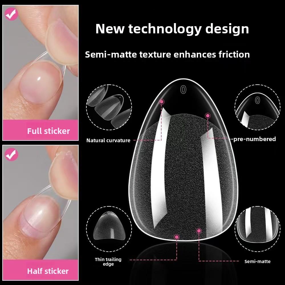 120/150PCS Almond Shape Square Nail Tips Short Gel Nail Tips for Profional Use in Nail Salons