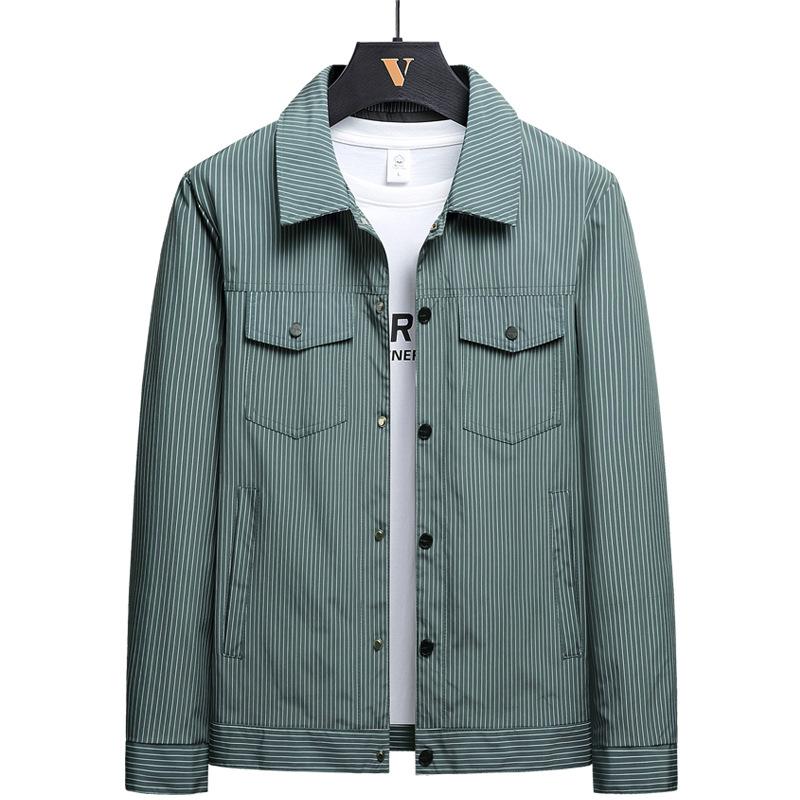 Spring and Autumn Thin Jacket Business Leisure Slim Youth Lapel Striped Jacket