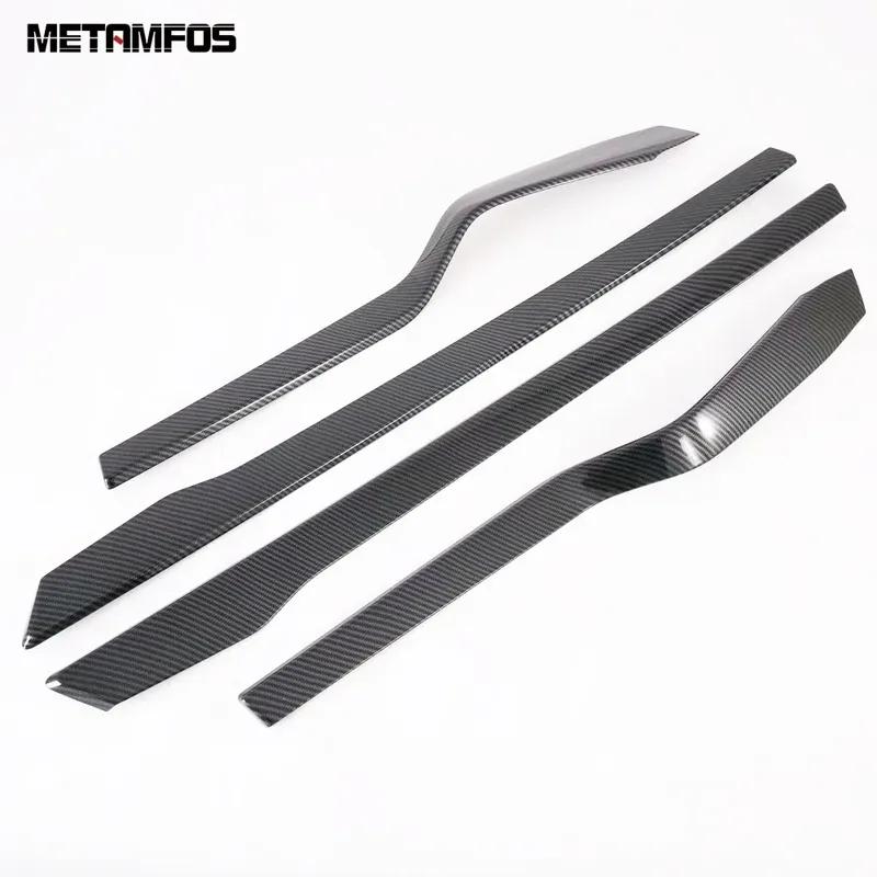 For Tesla Model X 2016 2017 2018 Carbon Fiber Interior Door Panel Armrest Strip Cover Molding Trim Car Accessories