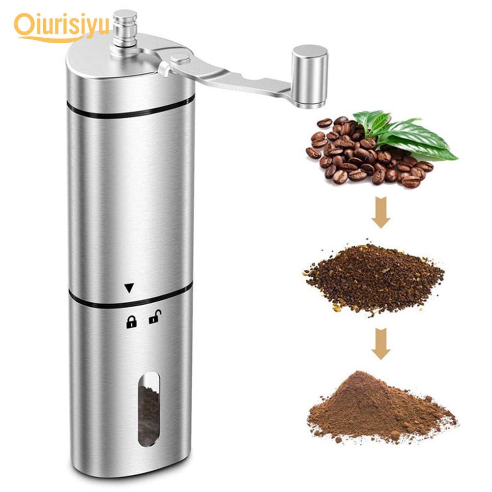 Stainless Steel Ceramic Burr Manual Coffee Grinder Portable Hand Crank Bean Mill Stainless Steel Ceramic Burr Manual Coffee Grinder Portable Hand Crank Bean Mill