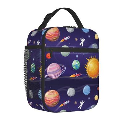 Isolierte Lunchtasche mit Weltraumplaneten für Jungen Mädchen Universum Galaxie Brotdose Thermische Bento-Tasche für Schule Reise Picknick Strand