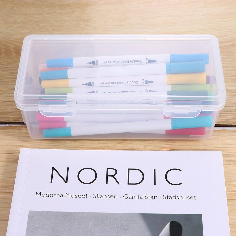 Waterproof Stationery Case With Buckled Pen Pencil Case Korean Style Desktop Storage Box  Sundries