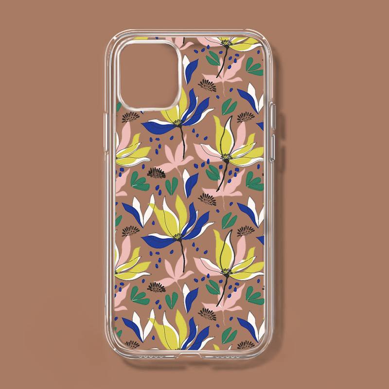 Flower Bud pattern Phone Case Transparent soft For iphone 11 13 12 14 x xs xr pro max mini plus