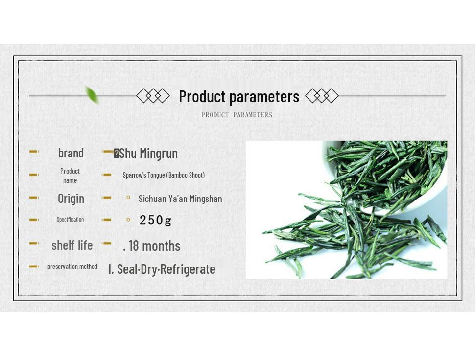 250g New 2025 Pre-Rain Bamboo Leaf Green Tea from Emei Mountain - Sparrow Tongue Silver Needle