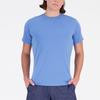New Balance RW Tech T Shirts Men's Blue Crew Neck Moderate Straight Fit MT23059-HER