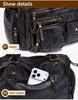 Women's Y2K Washed Distressed Large Motorcycle Shoulder/Crossbody Handbag