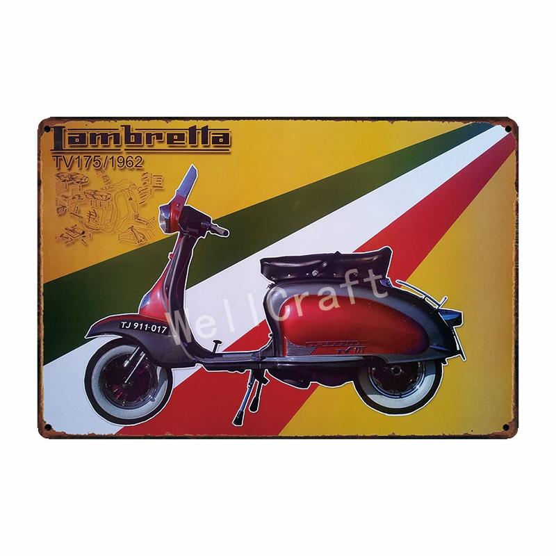 [ WellCraft ] Lambretta Motor Tin Sign Home Wall Plaque Painting Store Decor 20*30 CM FG-204