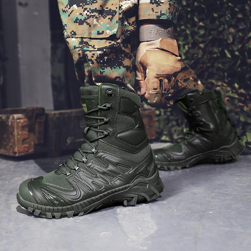 Outdoor Desert Boots Men Breathable High Top Field Hunting Boots Men Fashion Beige Zip Men's Hiking Shoes Zapatillas De Hombre