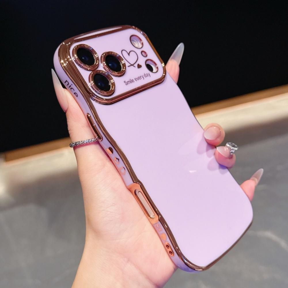 Luxury 6D Plating Wavy Phone Case For iPhone 17 Air 16 15 14 Plus 13 12 11 Pro Max 16e 16Pro Shockproof 3D Armor Soft TPU Cover
