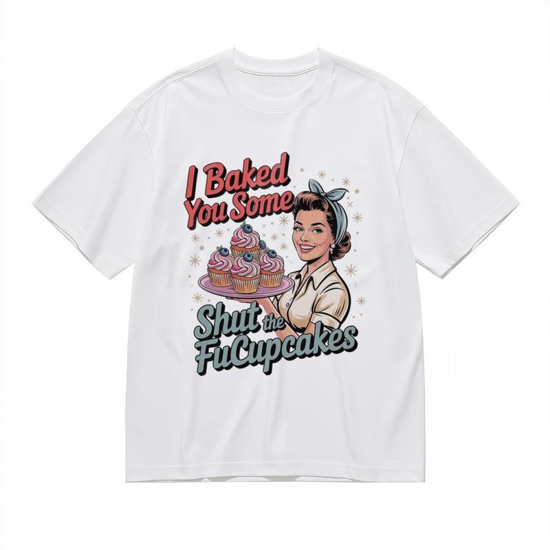 

Men s Breathable Fashion Classic T-Shirt Baking Woman with Stars Design Tee M