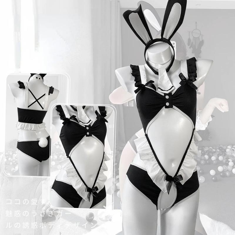 Exotic Sets Bunny Girl Uniform Sexy Lingerie Open Chest Clothing Role-Play Suit Temptation Clothing Cute Girl Lolita Maid Outfit