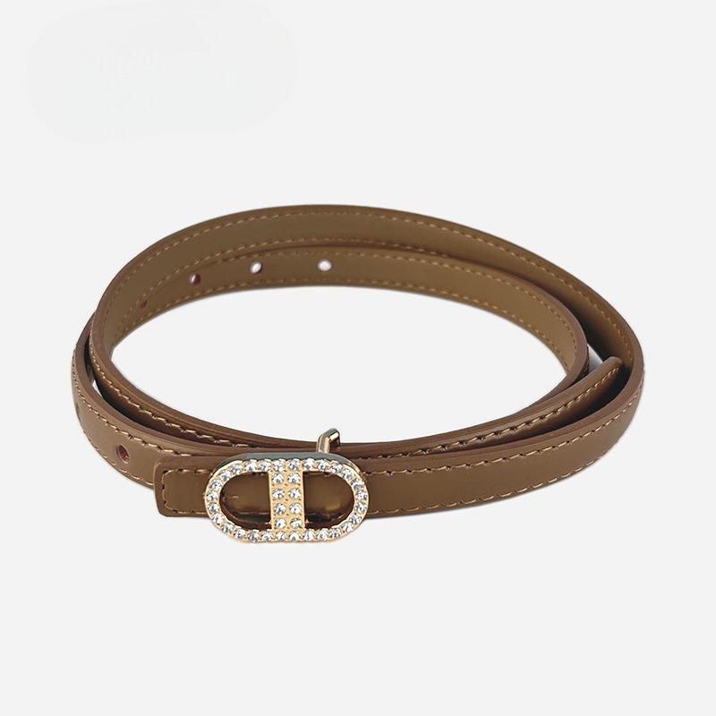 

Маленький ароматный стиль Высококлассный кожаный женский ремень с инкрустацией бриллиантами Коровья кожа с повседневными брюками Джинсы Женский ремень 105cm