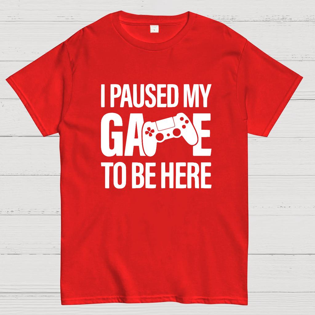 I Paused My Game To Be Here Funny Gaming Cotton Summer Casual Cool Loose T-Shirt