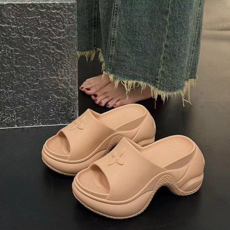 

Cross Flower 9CM Thick Sole High Heel Sandals for Women Outdoor Fashion High Heel Summer Slide Sandals 39-40 хаки