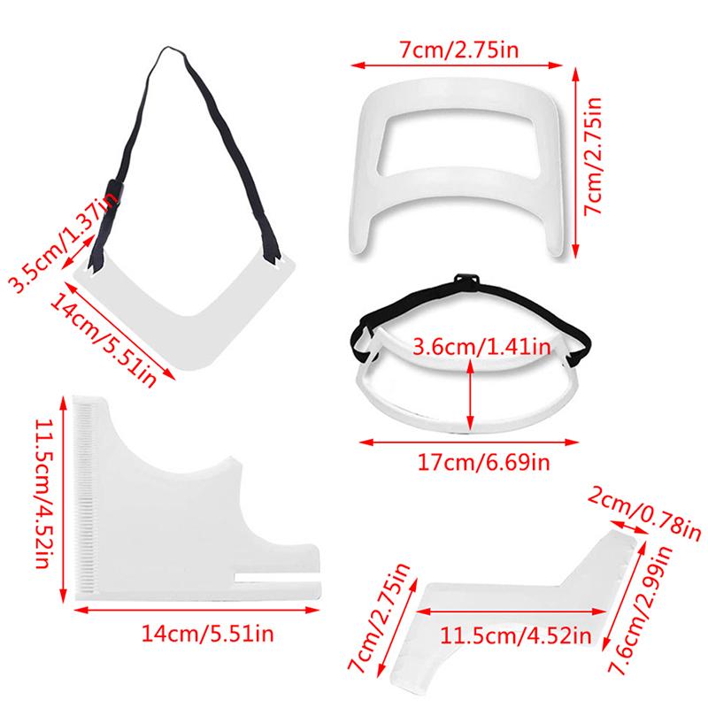 5 Stück/Los Bartkamm Salon Bartstyling Vorlage zum Bartformen Trimmerwerkzeug