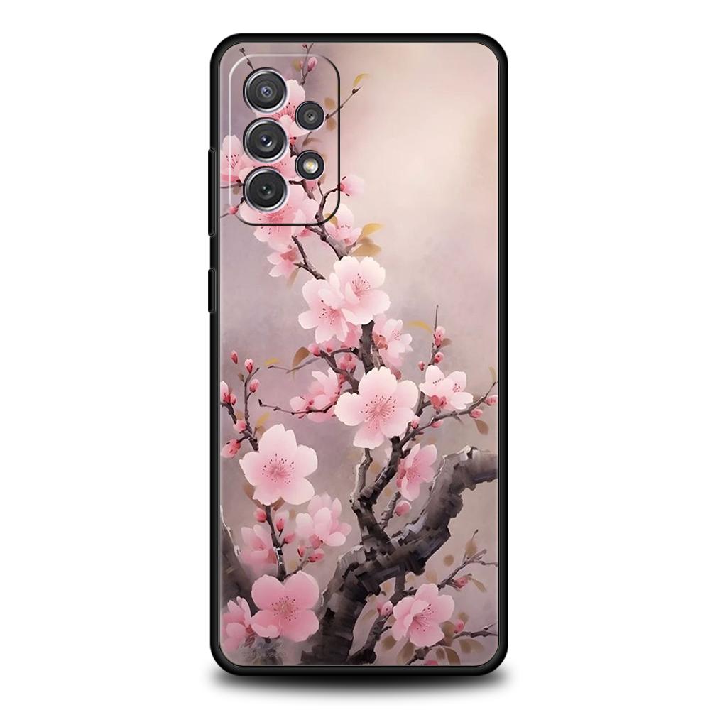 Cherry Blossoms Phone Case for Samsung Galaxy A15 A14 A25 A54 A34 A51 A71 A72 A73 A32 A52 A52S A11 A21S A31 A41 5G Soft Shell