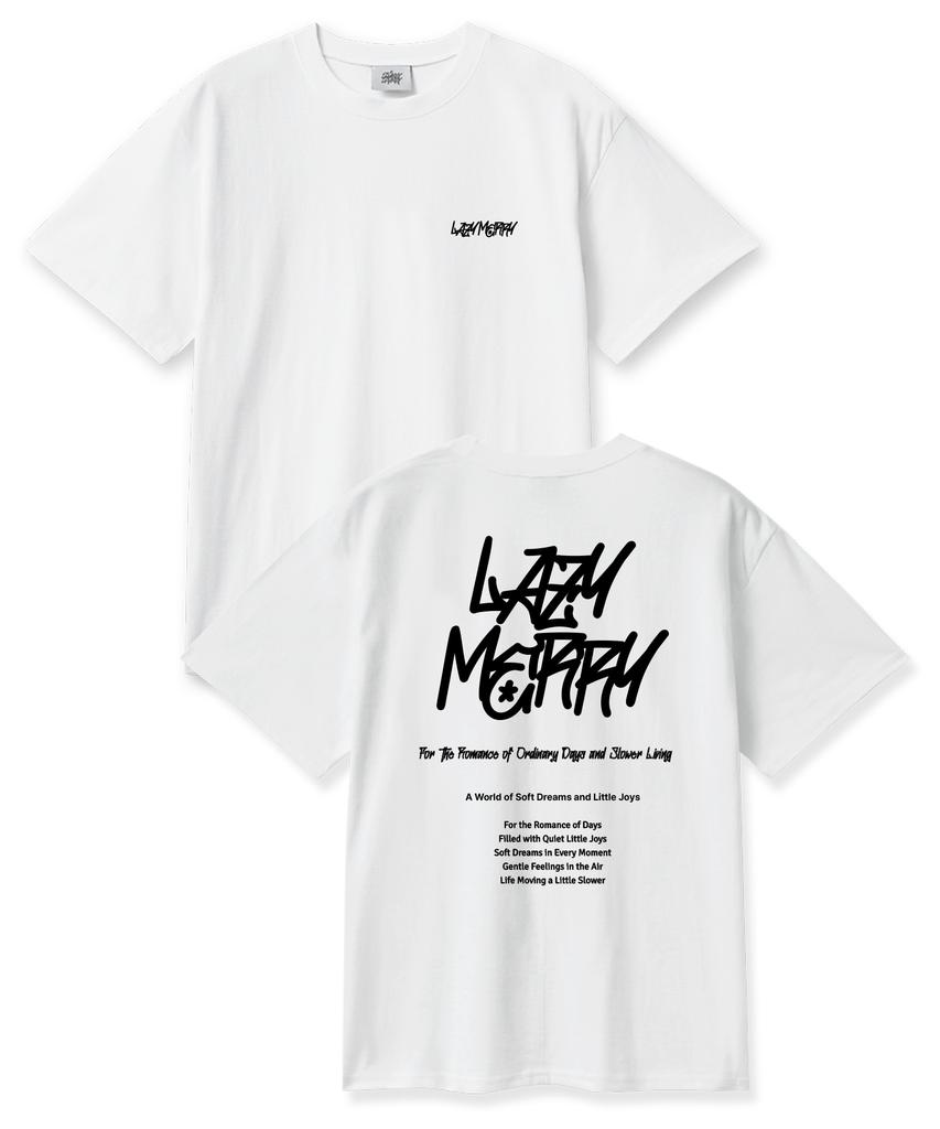 Leijimeli Award 20-Count Cotton Oversized Short Sleeve T-Shirt White
