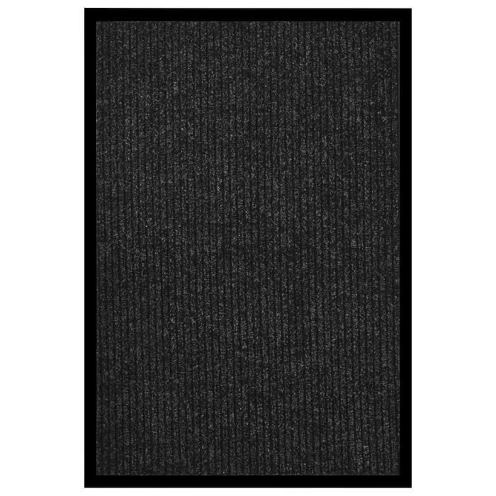 VidaXL Paillasson rayé Anthracite 80x120 cm