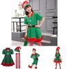 Costume de Père Noël Elfe Vert Festif Pour Adultes et Enfants Parfait Pour les Célébrations de Noël en Famille